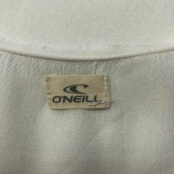O'neill Rocco White Boho Peasant Embroidered 3/4 Sleeve Top Size Small - Picture 4 of 11